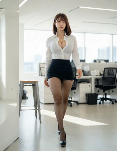 プリンプリンっと音がしそうな歩き方をするOLさん