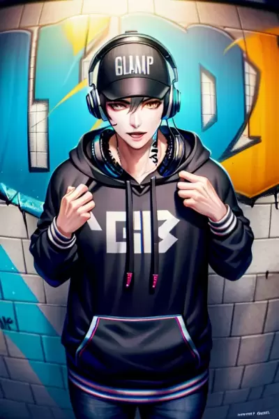 ヘッドフォンのイケメン