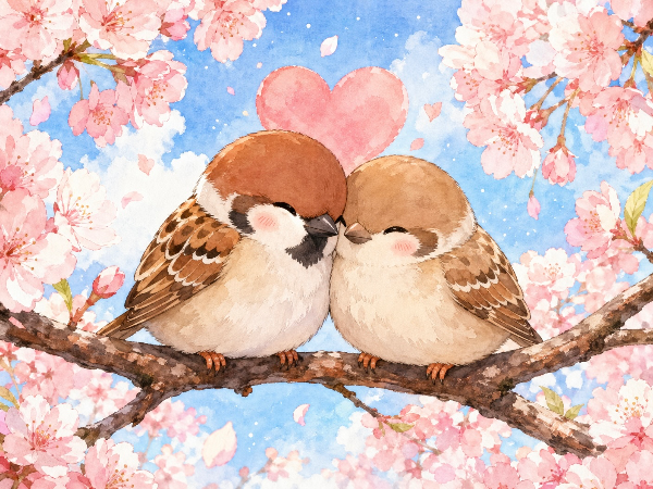 スズメのおしどり夫婦