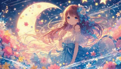月夜の花乙女と星の約束