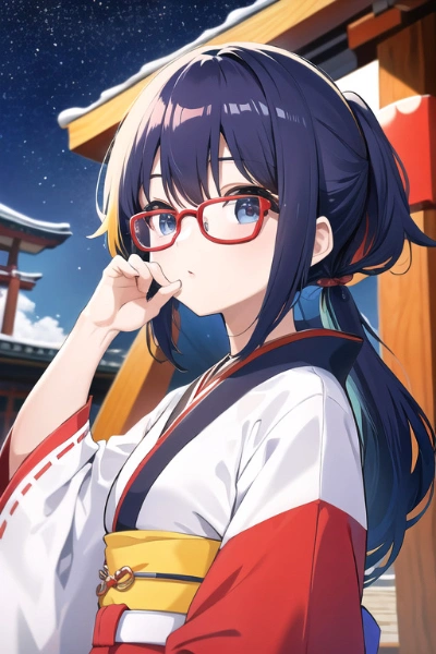 メガネ巫女
