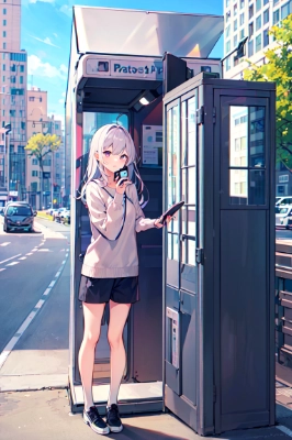 電話ボックスで