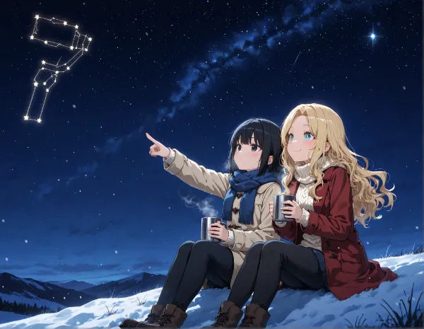 黒髪＆ブロンド・星空