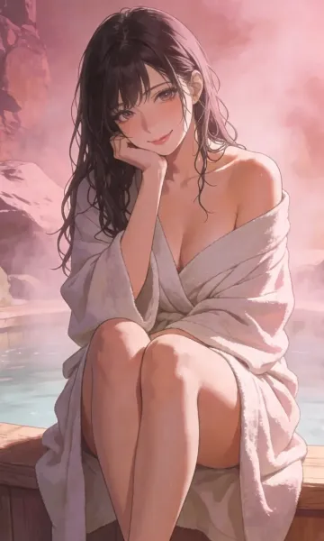 温泉の魅惑的な微笑み