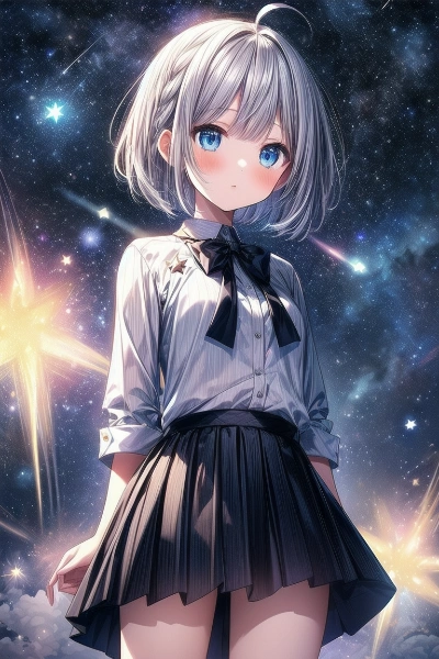 夜空と少女