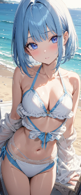 かわいい青髪さん