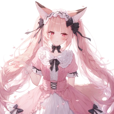 ピンクゴスロリツインテ狐娘