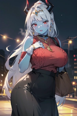 way home devil sweater lady