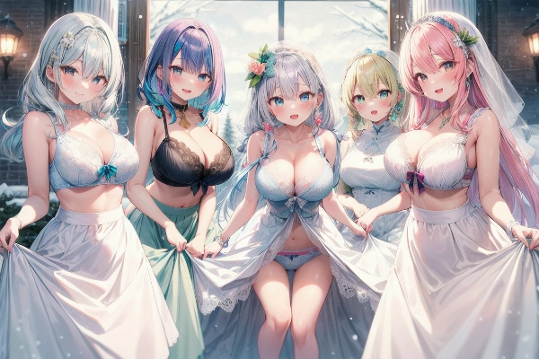 雪景色とドレス