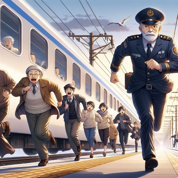 見えなくなるまで見送り集団