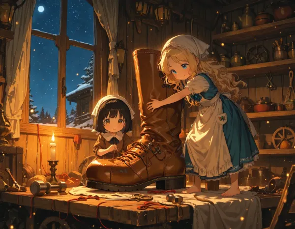 黒髪＆ブロンド・靴屋さんのお手伝い