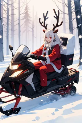 魔王様はスノーモービルでプレゼントを