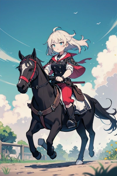 凛々しい女の子とイケメン馬