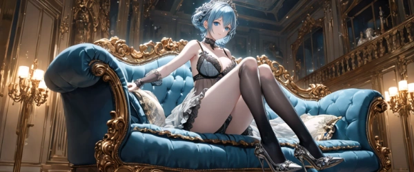 下着モデル（淡いブルー）