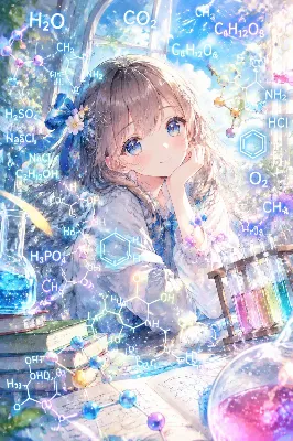 分子の輝きに包まれた研究の午後。