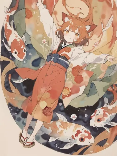 鯉モチーフねこみみ