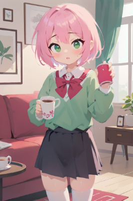 コーヒー飲む女の子