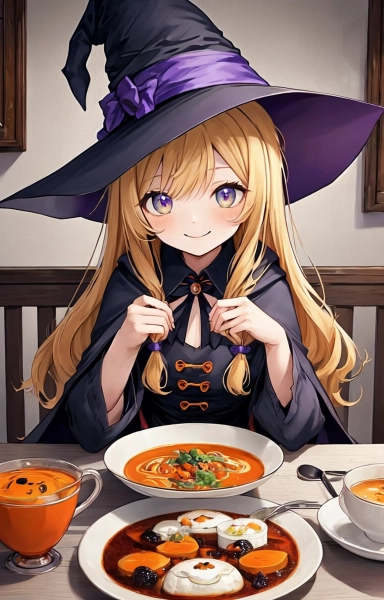 朝食は魔女特製パンプキンシチューを召し上がれ②