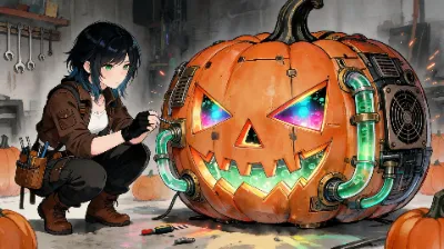 【作ってみた】ジャックオーランタン光らせたったwww
