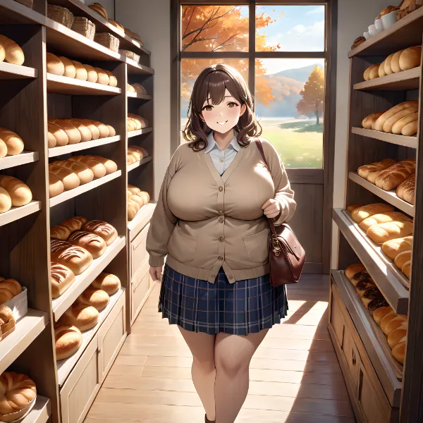 新しいベーカリーに心躍らせる藤原まゆみ