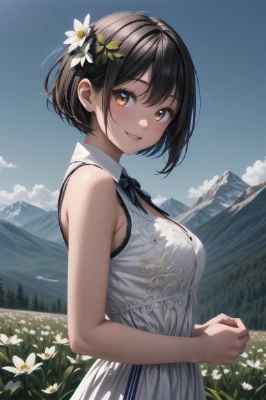 高原で散策