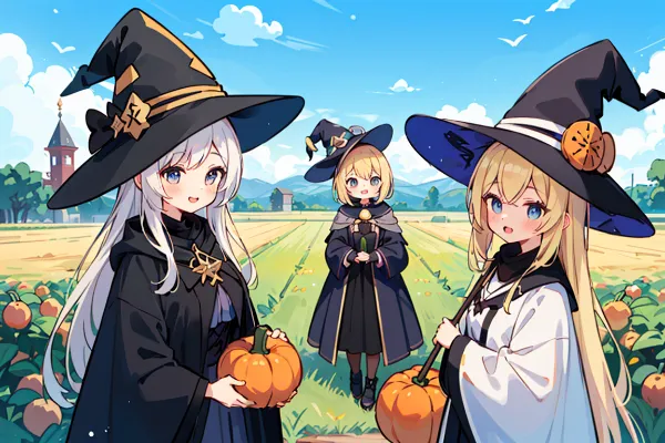 ハロウィンの準備・パーティをする魔女たち