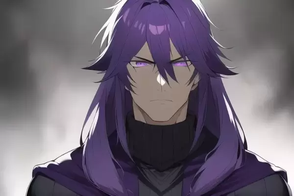 「紫髪」で「ポンチョ」で「冷酷」なキャラクター