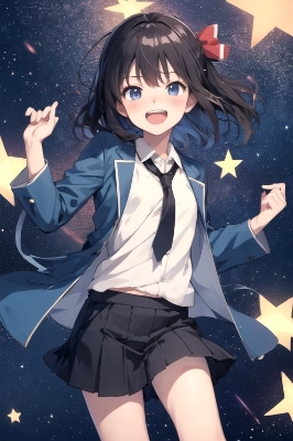 星空と照れ笑い