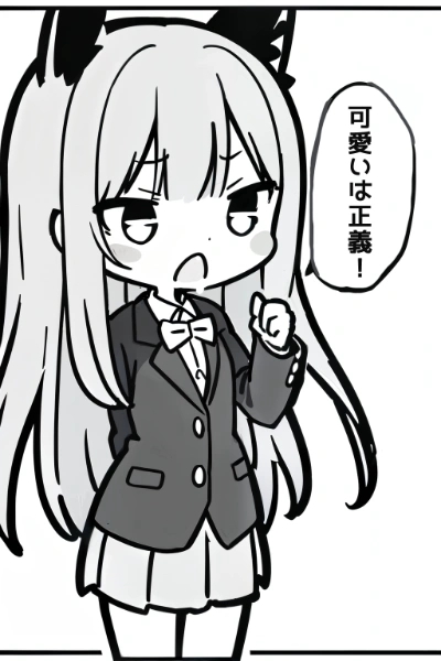 漫画風ブレザー少女