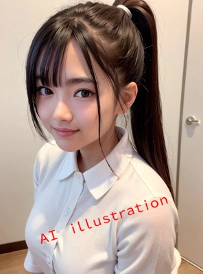 ポニーテール美少女（表情違い）