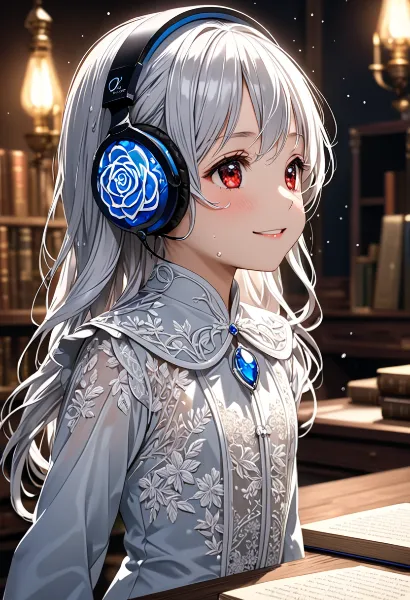 エルフ少女の音楽と古書の午後