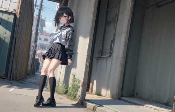 私立ミリオタ学園「ジャイアントバズーカを担げなくて落ち込む女の子」