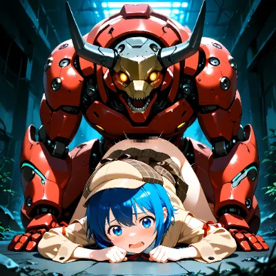 探偵風の女の子達がメカミノタウロスに・・・