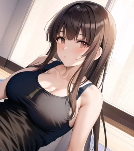 休日の黒髪ロングお姉さん