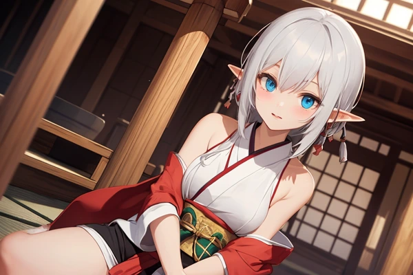 エルフさん、神社の巫女になる