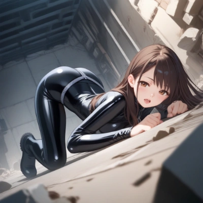 ラバースーツのセクシーお姉さん