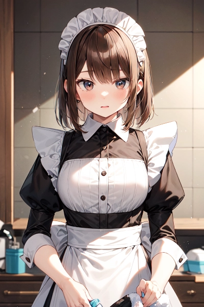 褐色(髪色が)