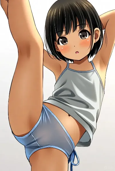 日焼けタンクトップ少女