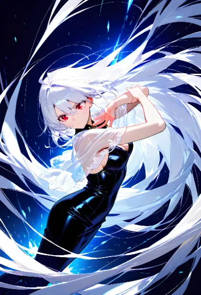 フリー枠　銀髪の少女と青い渦