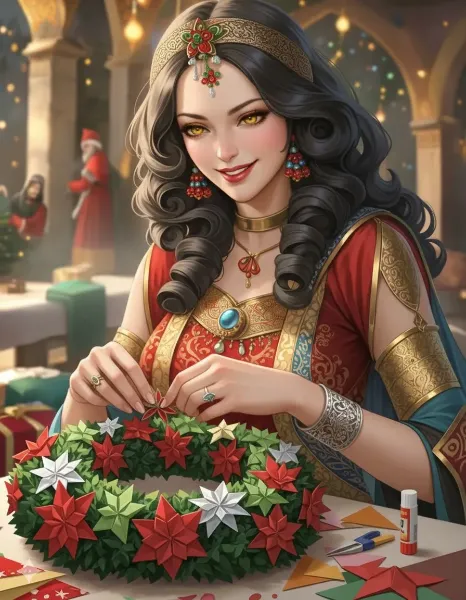 折り紙でリースを作ってみるよ！