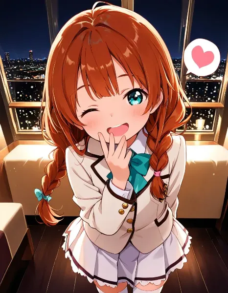 今日のロリ白ブレザー美少女♥