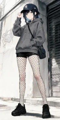 ストリートファッション with メッシュ