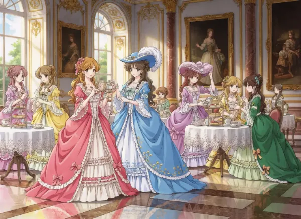 宮殿で秘密の仮装ティーパーティー