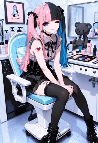 ピンクの跳ねと青の静度