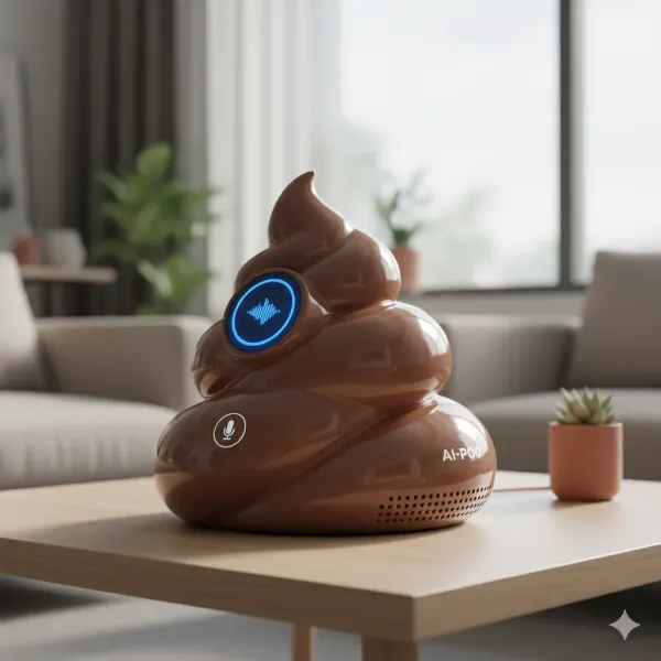 茶色いクリームのスマートスピーカー