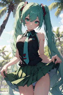 ミクさんたくし上げ