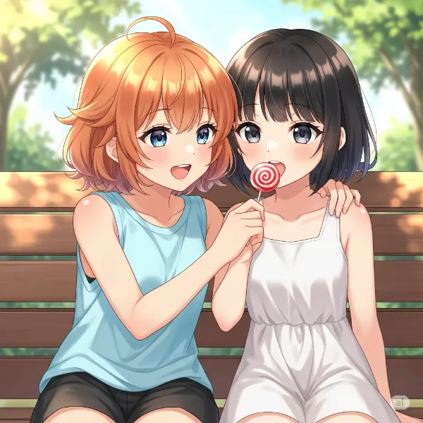 一緒にペロペロキャンディ