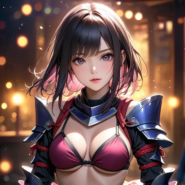 夜の光に輝く戦士の瞳