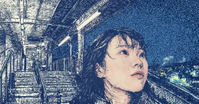 夜の駅で見上げる星✨