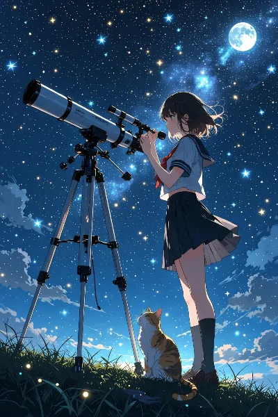 星空に願いを込めて、少女の夜